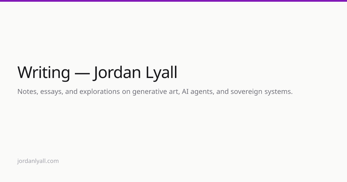 Writing — Jordan Lyall