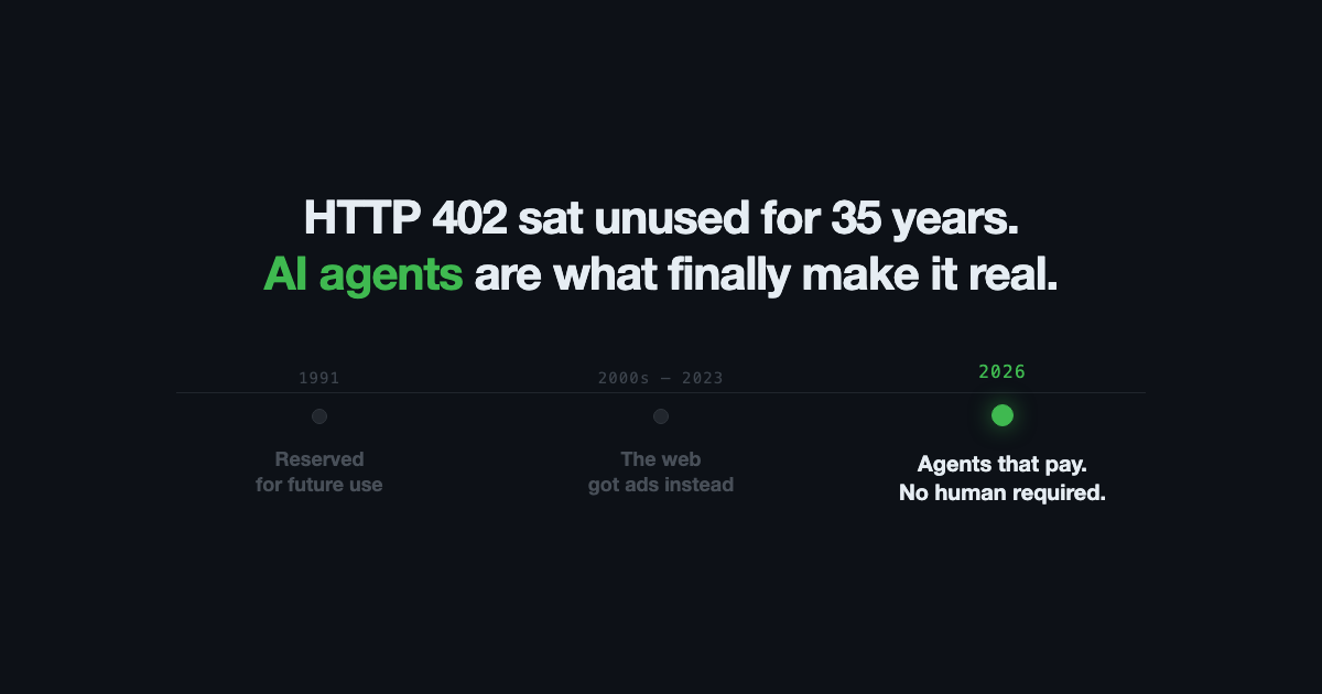 HTTP 402 -- from reserved for future use to agents that pay